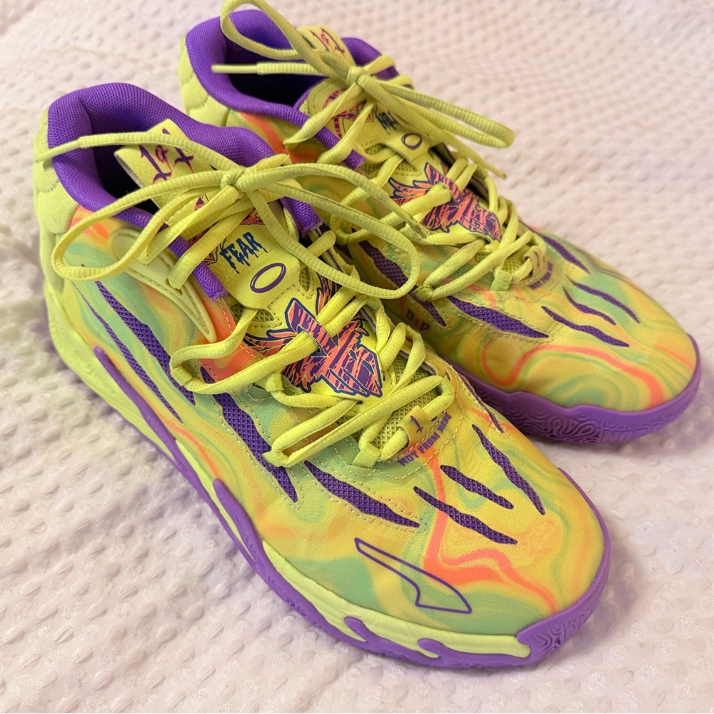 Puma Purple and Yellow Sneakers